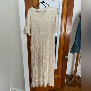 Lace cream colored dress